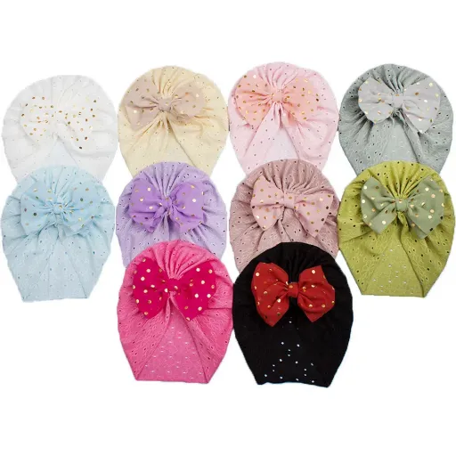 Baby Girl Cap With Bowknot Ribbon (1 pc)